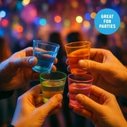 Drinkmate Disposable Mini Plastic Party Cups, Bright Neon, 2 oz, 30 Count