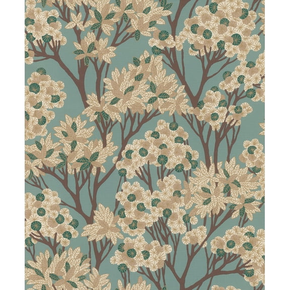 Rasch Stickley Sky Blue Tree Wallpaper