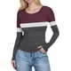 thumbnail image 3 of RKSTN Women's Ribbed Knitted T Shirts Oversized Crewneck Striped Print Slim Long Sleeve Pullover Shirt Top Womens Casual Plus Size Round Neck Printed Stretch Loose Comfy Tee Fall Spring Clothes, 3 of 8
