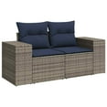 thumbnail image 3 of vidaXL 11 Piece Patio Sofa Set with Cushions Gray Poly Rattan, 3 of 10