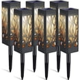 thumbnail image 1 of Paquete de 6 luces LED solares para jardín, faroles para caminos al aire libre, impermeables, luces decorativas para jardín al aire libre (luz de color cálido), 1 of 5