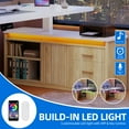 thumbnail image 6 of Dextrus L-Shaped Electric Standing Desk with LED Lights & Power Outlets, Modern Adjustable Height Sit-Stand Desk, White& Oak, 6 of 10