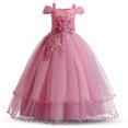 thumbnail image 1 of KAWELL Robe de Bal pour Fille en Dentelle Brodée Tulle Fleur Princesse Robe de Fête Beauté, 1 of 6
