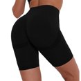thumbnail image 3 of Qarigey Pantalones cortos de yoga Fitness Leggings Pantalones de entrenamiento Traje Correr Transpirable Moda Multiusos Gimnasio Mujer Negro Type2 NO2, 3 of 6
