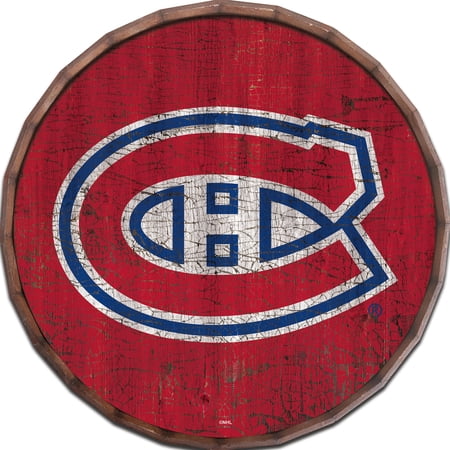 Montreal Canadiens 24 Cracked Color Barrel Top Sign