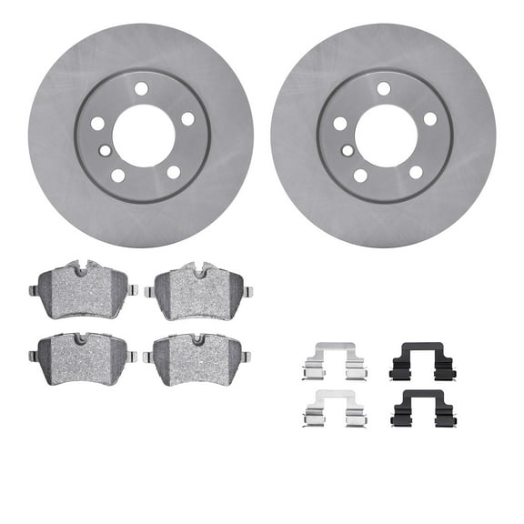 Dynamic Friction Company Front Brake Rotors with 5000 Euro Ceramic Brake Pads includes Hardware 6612-32037