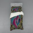 thumbnail image 2 of Ambesonne Colorful Bedding Set 4 Pcs, Mosaic Unicorn, Queen, Multicolor, 2 of 3