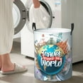 thumbnail image 4 of Picia Travel Around The World Large Laundry Basket, Waterproof, Freestanding Laundry Hamper, Collapsible Tall Clothes Hamper with Extended Handles-Medium, 4 of 8