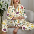 thumbnail image 4 of Goofa Vegetable Printed Women’s 2 Piece Pajama Set Super,Pajamas Women's Long Sleeve Sleepwear Soft Button Down Loungewear Pjs Lounge Set Nightwear-X-Large, 4 of 9