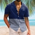 thumbnail image 2 of Camisas Deportivas Hombre Hombres Casual Manga corta Primavera Verano Turndown Neck 3D Impreso Camisas Moda Top Blusa Camisas (Navy, S), 2 of 4