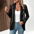 thumbnail image 2 of TTUHYWXI Lightweight Summer Crochet Cardigan for Women Long Sleeve Kimono Boho Open Front Sheer Knit Cardigans (Black, M), 2 of 7