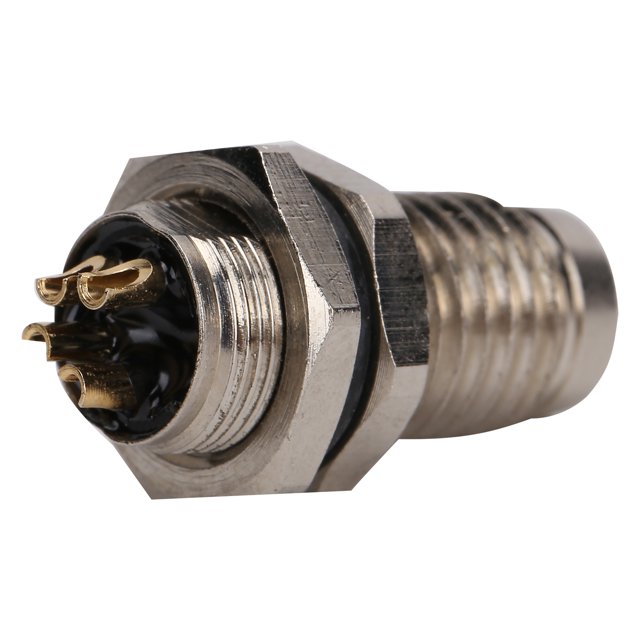 Conector de enchufe conector de panel de 4 pines de aviación M8 interfaz de metal conector de carcasa de latón niquelado IP67 para enchufe para industria equipos eléctricos ANGGREK Otros