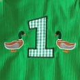 thumbnail image 5 of CAICJ98 Baby Boy Girl One Lucky Duck Birthday Outfit Summer Sleeveless First Birthday Overalls Mallard Duck Romper Plaid Bodysuit Hunting Clothes (Green,6-12 Months), 5 of 7