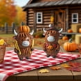 thumbnail image 3 of 1PC Highland Cow Figurines Autumn Pumpkin Turkey Highland Cow Gnomes Maple Leaf Scottish Resin Statue Calf Lovers Gifts for Fall Home Garden Kitchen Office Tiered Tray Table Decor, 3 of 6