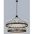 thumbnail image 3 of Aiwen Wagon Wheel Chandelier E12 Matte Black Metal Frame with 36 Lights Candle Style Deluxe Ceiling Light, 3 of 10