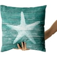 thumbnail image 4 of Sea Coral Throw Pillow Covers - Nautical Turquoise Green Wooden Deck Ocean Light Blue Pillows Case 18x18 Inch Decorative Livingroom Bedroom Cushion Cover for Home Couch Bed Farmhouse Decoration, 4 of 6