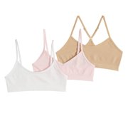 Girls 7-16 Maidenform® 3-pack Beginner Crop Bras Color: Pink White Nude Size: SMALL