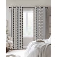 thumbnail image 3 of Boho Ethnic Blackout Curtains 45 Inches Long, Aztec Bohemian Vintage Geometric Blue Rustic Thermal Insulated Black Out Curtains, Small Darkening Window Curtain for Cafe Bedroom 42"x45" 2 Panels, 3 of 9