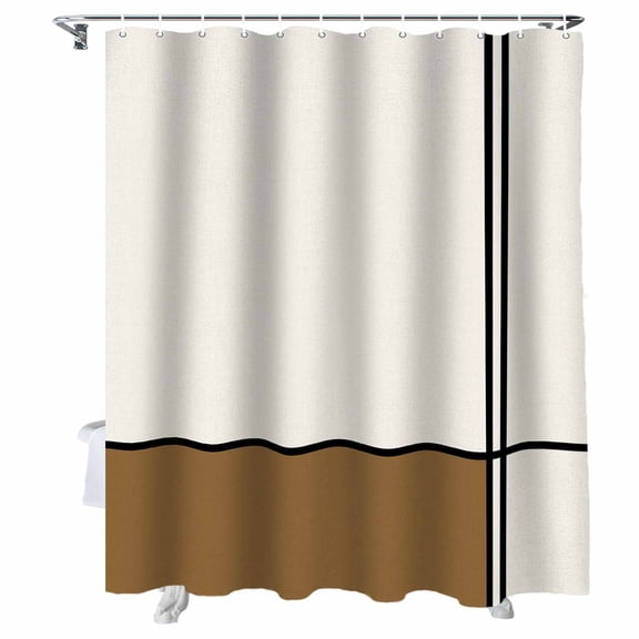 Shower Curtain Abstract Shower Curtains for Bathroom Bathtub, Waterproof Fabric Shower Curtain Set with Hooks, Extra Long 72" x 78" Modern Brown Stripes Lines