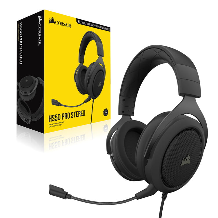 Corsair HS50 Pro Stereo Gaming Headset - Discord Certified Headphones - Works with PC, Mac, Xbox Series X, Xbox Series S, Xbox One, PS5, PS4, Nintendo Switch, iOS and Android Carbon Walmart.com
