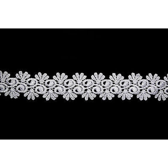 Kiddo 1.75" White or Ivory Floral Double Scalloped Edge Venise Lace Trim by Yard