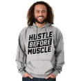 thumbnail image 3 of Hustle Before Muscle Inspiring Gym Hoodie Sweatshirt Women Men Brisco Brands X, 3 of 6