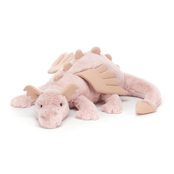 Jellycat Rose Dragon Stuffed Animal, Large 19.5 inches - Mythical Plush Toy - Classic Children's Gift