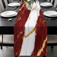 thumbnail image 2 of Red Marble Table Runner 13x36 Inch Gold Foil Modern Abstract Minimalist Art Table Runner Non-Slip Dresser Scarves for Holiday Decorations, Party, Dinner and Gatherings, 1 Pack, 2 of 8