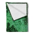 thumbnail image 2 of Abstract Soft Flannel Fleece Throw Blanket, City Composition Buildings Houses Town on Tree Branches Creative Monochromic Artwork, Cozy Plush for Indoor and Outdoor Use, 50" x 70", Green, by Ambesonne, 2 of 5
