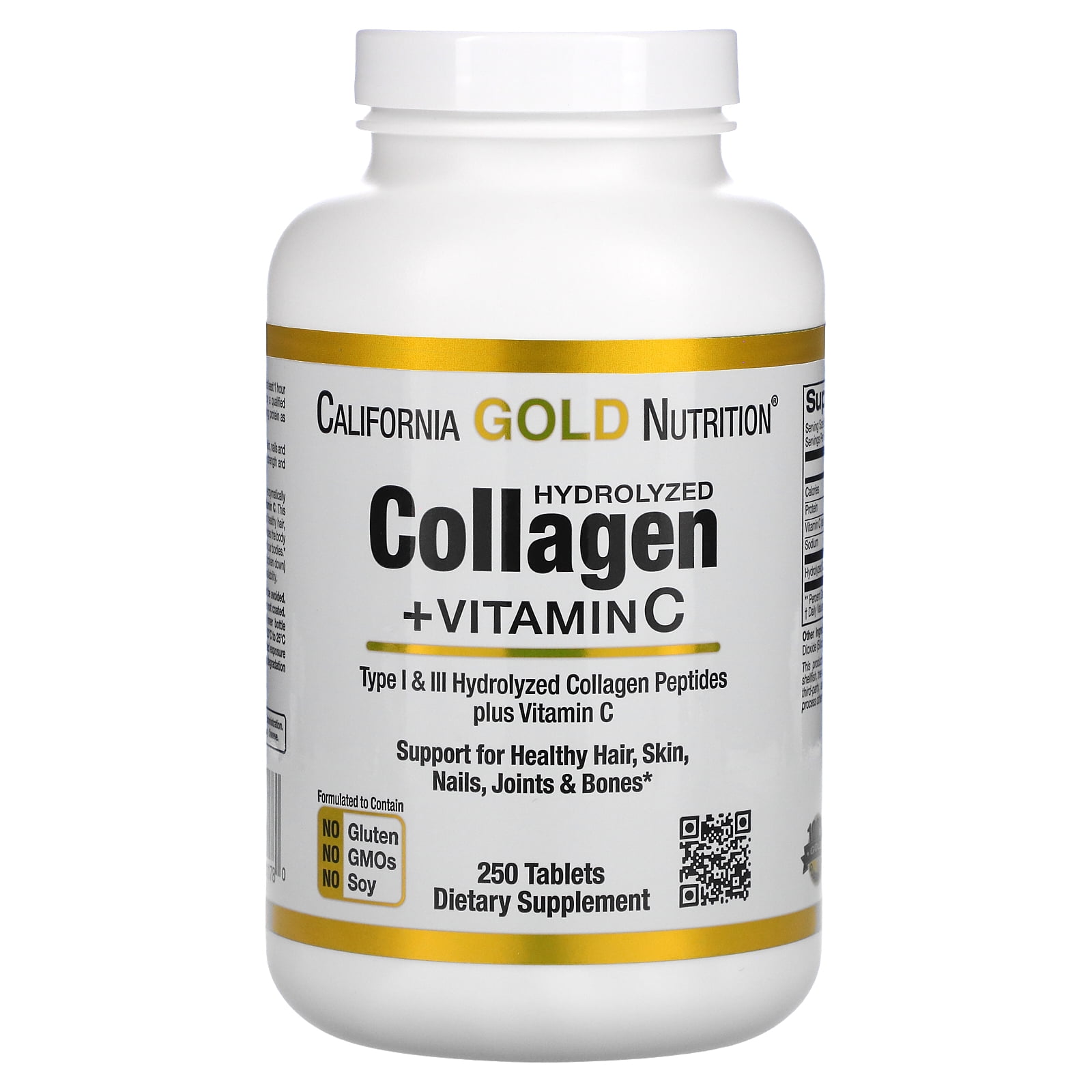 Vitamin C CGN 250 Tabletten Hydrolyzed Collagen Kollagen Peptides Type 1 und 3 