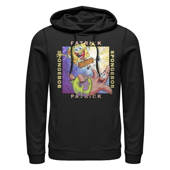 Men's SpongeBob SquarePants Distressed Best Friends Pull Over Hoodie
