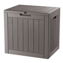 LHBcraft 32 Gallon Deck Box,Lockable Resin Outdoor Storage Box, Waterproof and UV Resistant Storage Deck Box for Patio Furniture Cushions,Gray
