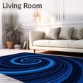 thumbnail image 2 of ODIKA 5'x7' Machine Washable Non-Slip Area Rug, Elegant Swirl Vortex Plush Comfortable Decorative High Traffic Rug, Blue, 591131, 2 of 7