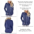 thumbnail image 5 of Women Faith Print Crewneck Long Sleeve Tunic Tops T Shirt with Pockets for Office Home Daily Outdoor Dark Blue L Bienvenido, 5 of 6