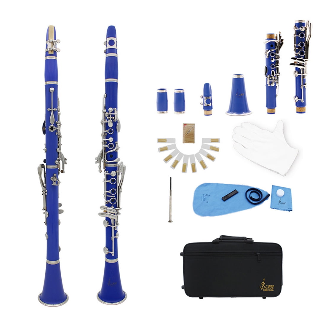 17 Keys B Flat Wind Instrument Set Skyblue