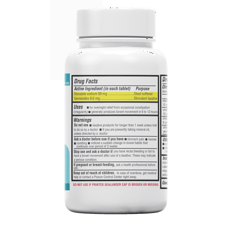 Safrel Senna-S Dual Action Natural Stool Softener & Laxative (200 Tablets) | Relieves Constipation, Gas, Bloating | Gentle on Upset Stomach | Safe Digestive Support (Generic Senokot-S) | Value Pack