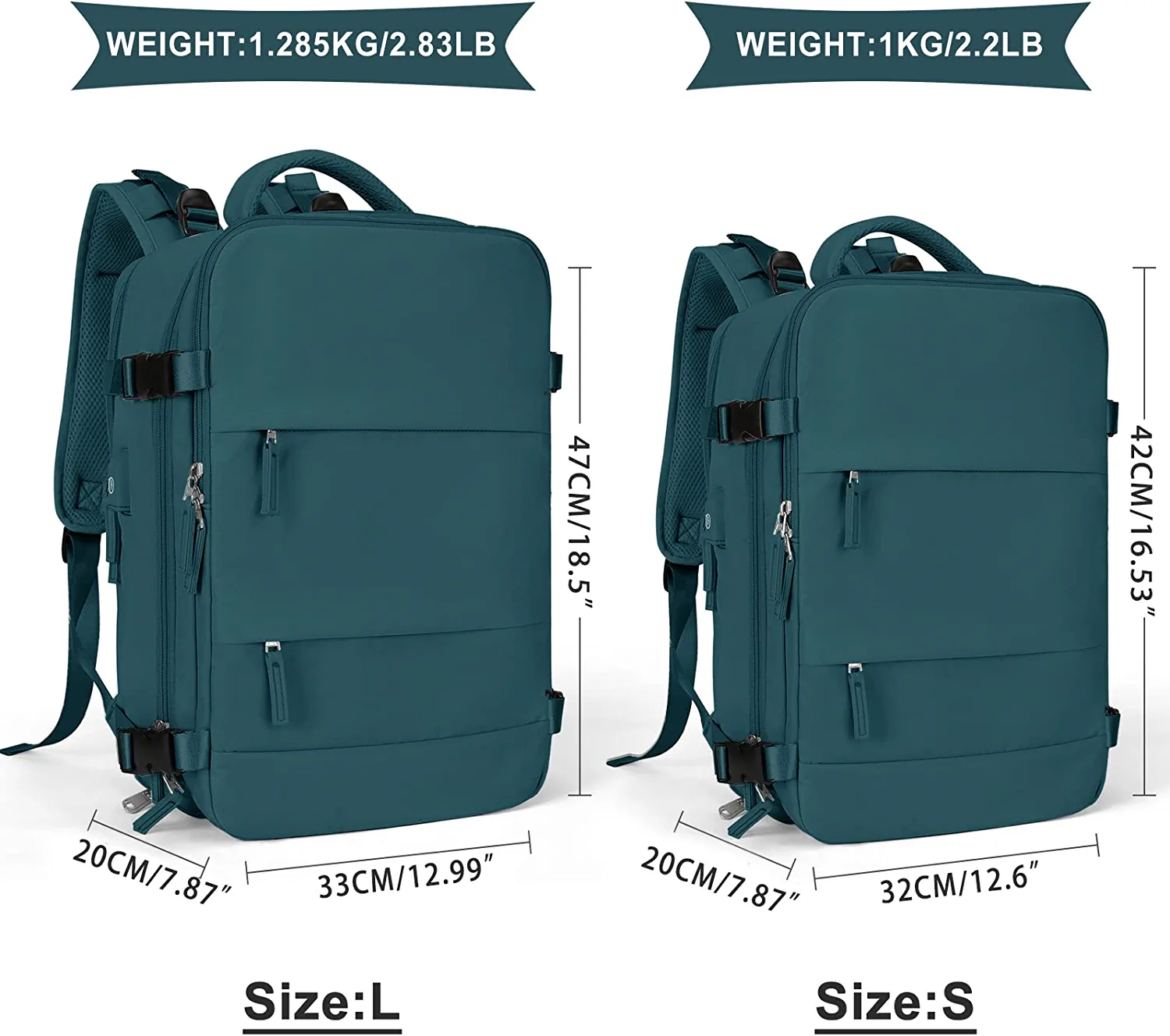 Large Travel Backpack Women, Men Carry On Backpack Men,Hiking Backpack Waterproof Outdoor Sports Casual Daypack with USB Charging Port,School Laptop Bag Peacock Blue