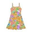 thumbnail image 4 of Uourmeti Kids Rabbit Dresses Girls Cute Sundress for Summer Spaghetti Strap Tiered Swing Midi Dress Size 9-10t Girls Soft A Line Cami Dresses for Party Beach School, 4 of 6