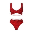 thumbnail image 4 of Daiia Red Rose Women's Bikini Set Two Piece Swimsuit High Waisted Bikini Adjustable Straps Bikini Perfect for Beach, Pool, and Summer Vacation-X-Large, 4 of 9