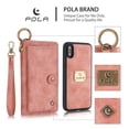 thumbnail image 2 of iPhone XS Max Wallet Detachable Case, Dteck [Weave Style] Zipper Purse Phone Case Multi-functional Folio Flip Leather Removable Magnetic Back Cover For Apple iPhone XS Max, Pink, 2 of 10