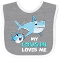 thumbnail image 3 of Inktastic My Cousin Loves Me with Cute Sharks Boys or Girls Baby Bib, 3 of 4