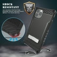 thumbnail image 4 of Case for iPhone 11 Pro Max, Black Tri-Shield [Military Grade] Rugged Cover with Metal Kickstand [Includes Wrist Strap Lanyard] for Apple iPhone 11 Pro Max (2019, 6.5" Model), 4 of 10