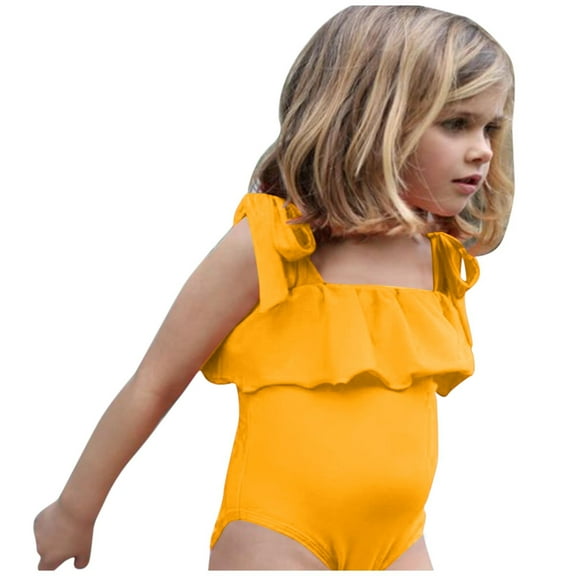 FRSASU Clearance Toddler Kids Girl Bikini Shoulder Tie One-Piece Swimwear Swimsuit Beachwear