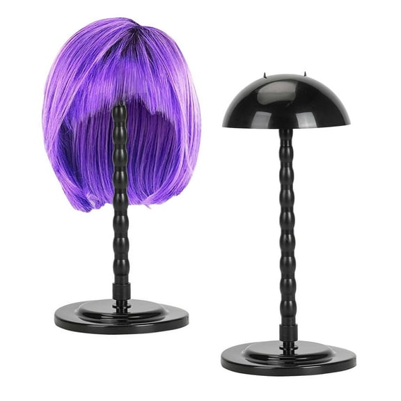 Gustave 2 Pack Wig Holder Stand 13.8 Inch Portable Non-Slip Hat Cap Wig Head Styling Display Stands Travel Storage Holder, White
