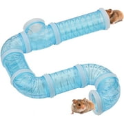 Hamster Tubes and Tunnels Kit Transparent Blue Plastic DIY External Pipe Excercise Toy