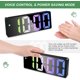 thumbnail image 5 of Reloj despertador digital, reloj digital de 16,5 cm, espejo LED, reloj digital, despertador con repetición de temperatura, activación por voz, 12/24 horas, 3 niveles de brillo, reloj despertador para, 5 of 5