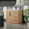 thumbnail image 4 of Cicero 36" Wood Vanity in Light Brown with White Composite Stone Top no Mirror, 4 of 12