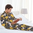 thumbnail image 6 of Salouo Mouse Cheese Print Button-Front Long Sleeve Pajama Set for Men, Soft 2Pjs Men's Long Sleeve Sleepwear-Medium, 6 of 7