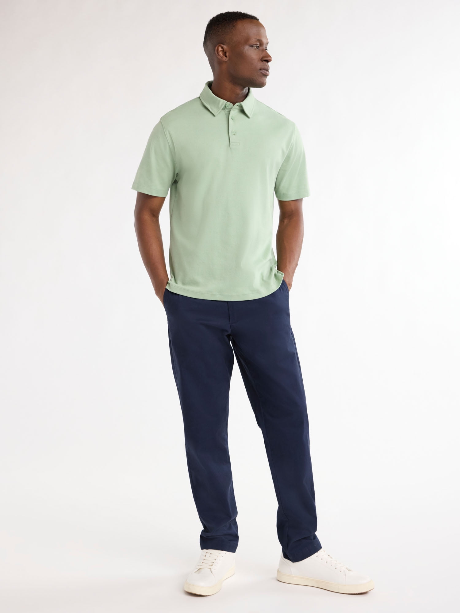 72360　EVERYDAY I LIKE　COTTON POLOSHIRT Free Assembly Men's Cotton Polo Shirt with Short Sleeves