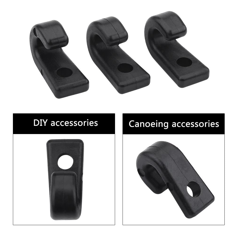 Fyydes Nylon J Hooks,25pcs J Hooks Black Nylon Lashing Hooks for Kayak